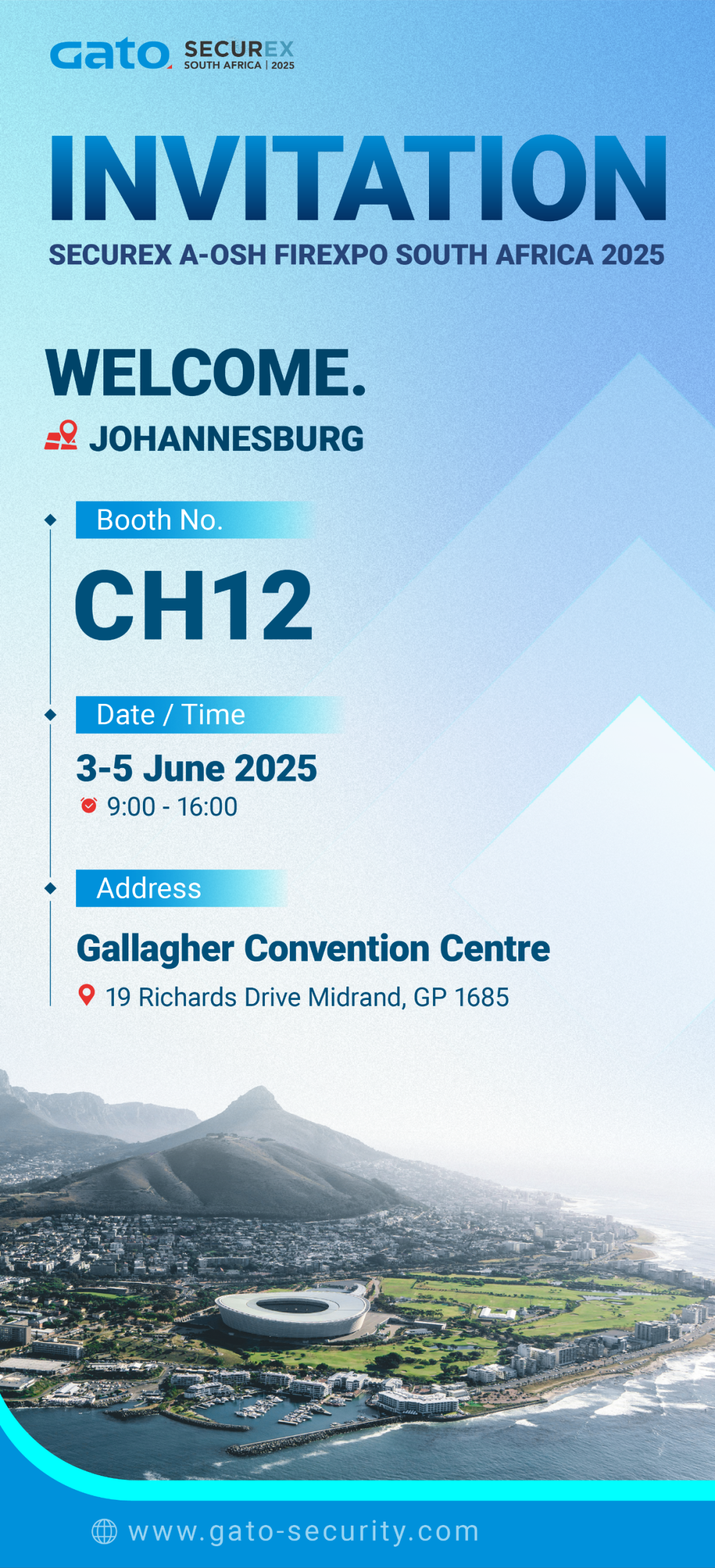 「非洲市場(chǎng)啟航」廣拓亮相南非SECUREX 2025！6月3-5日CH12展位，邀您共拓海外安防新機(jī)遇(圖1)